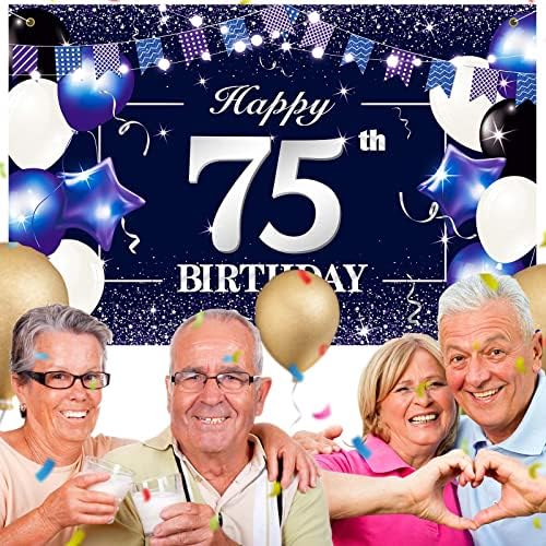 P. G Collin Boldog 75 Születésnapja Banner Hátteret Jel Háttér 75 Születésnapi Party Dekorációk, Kellékek Neki a Férfiak