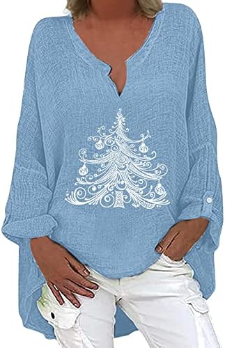 ayaso Női Karácsonyi Nyomtatott Alkalmi Melegítőfelső Xmas Streetwears Trendi Tunikák Puha Blúzok Téli Outwears Alkalmi Póló