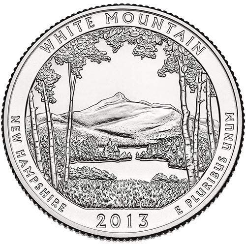 2013 S BU Fehér Hegy New Hampshire-i Nemzeti Erdő NP Negyed Választás Uncirculated MINKET Menta