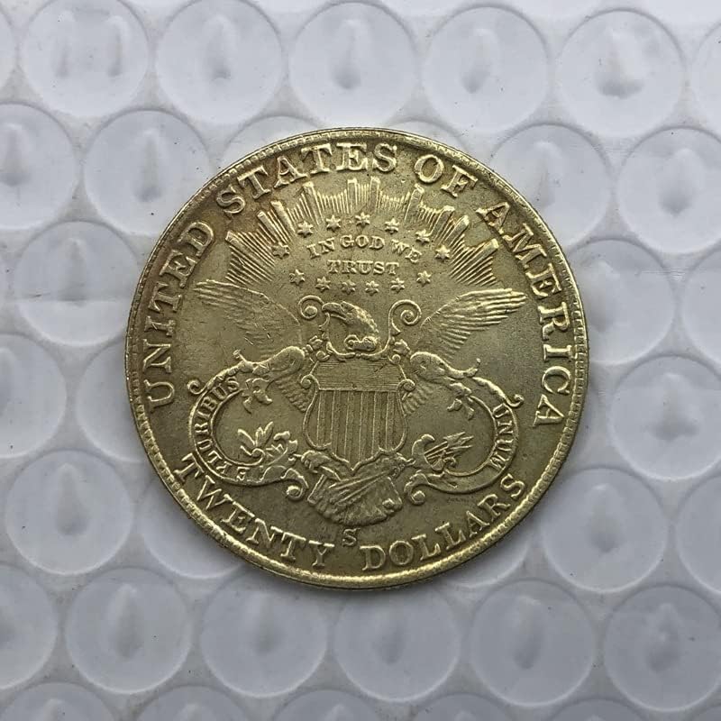 1901S Verzió Amerikai, 20 Arany Érme-Antik Réz Kézműves Külföldi Emlékérme 34MM