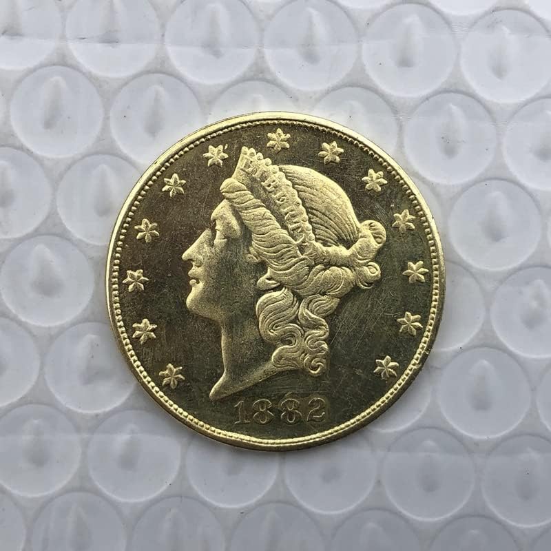 1882P Változata Az Egyesült Államok 20 Arany Érme-Antik Réz Kézműves Külföldi Emlékérme 34MM