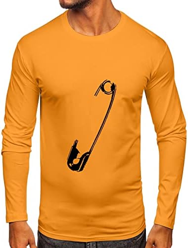 ZDDO Esik Mens Long Sleeve T-shirt, Grafikus Nyomtatás Alapvető Póló Slim Fit Muscle Fél Alkalmi Sleeve Sport póló