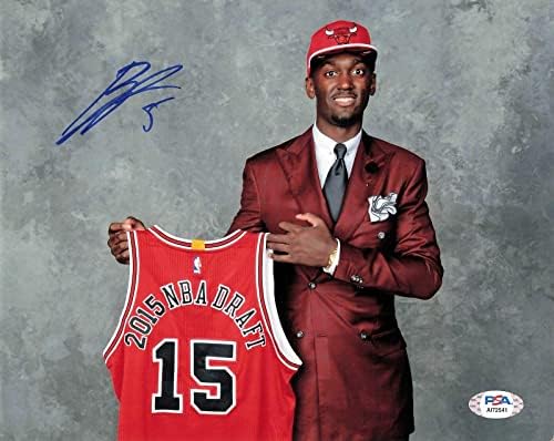 Bobby Portis aláírt 8x10 fotó PSA/DNS-Chicago Bulls Aláírt - Dedikált NBA-Fotók