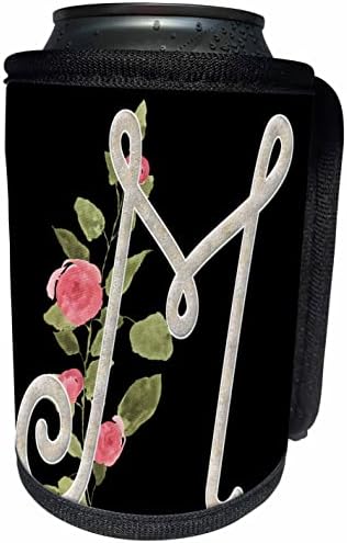 3dRose Monogram Eredeti M A Csinos Rózsaszín Virágok - Lehet Hűvösebb Üveg Wrap (cc_354662_1)