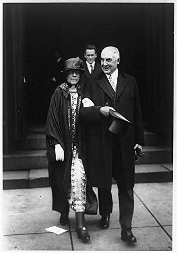 Fotó: Elnök Warren G. Harding,Sétált a Feleségével,Firenze Kling Harding,c1921