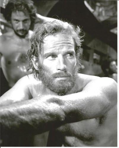Charlton Heston, a Ben-Hur közelről nem ing, fekete, fehér, 8 x 10 fotó