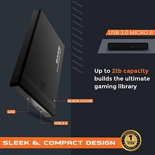 SUHSAI 500GB Külső Merevlemez a Játék, USB 3.0 Hordozható HDD Tároló & Backup Meghajtó, Laptop, Pc, Playstation Xbox Játék