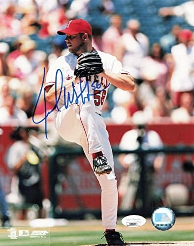 Jarrod Washburn Aláírt 8x10 Anaheim Angyalok (SZÖVETSÉG NN59804) - Dedikált MLB Fotók