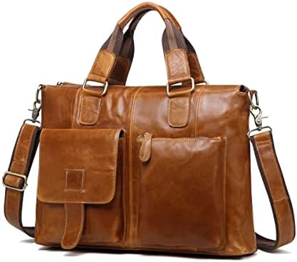 LEPSJGC Férfi Hivatal Messenger Bags Táskák Bőr Üzleti Férfi Váll táska Laptop Messenger Bags Táskák (Szín : Egy, Méret :