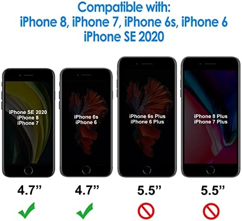 JETech képernyővédő fólia iPhone SE 3/2 (2022/2020 Kiadás), iPhone 8/7/6/6, 4.7 Hüvelykes, Edzett Üveg Film, Könnyű Telepítés
