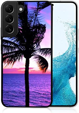 a Samsung S23+, Samsung Galaxy S23 Plusz, Tartós Védő, Puha Vissza az Esetben hátlapot, HOT12377 Trópusi Lila Beach Palm