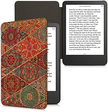 kwmobile Parafa Esetben Kompatibilis az Kindle (2022) - Könyv Stílusa Védő e-Olvasó Flip Cover Tok tartó - Frakciók Sötét