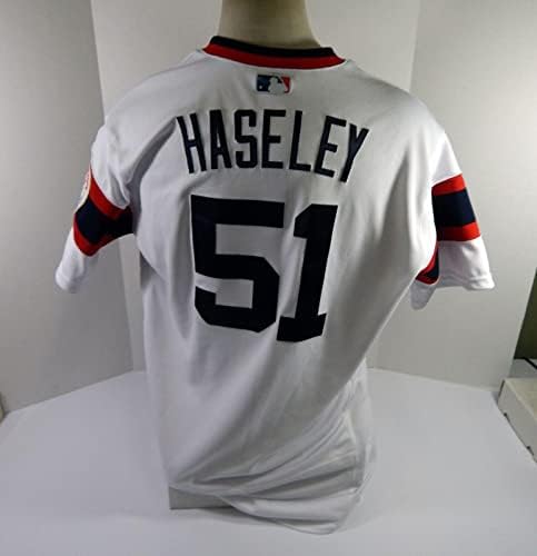 2022-ben a Chicago White Sox Adam Haseley 51 Játék Kiadott Fehér Jersey 50 Javítás 46 2 - Játék Használt MLB Mezek