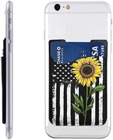 AYUNIX Telefon Kártya Tartóját Napraforgó Amerikai Zászló mobiltelefon-Kártya, Pénztárca Persely PU Bőr Ragasztó Stick-ID