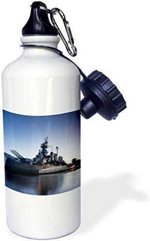 3dRose Észak-Karolinai Wilmingtonban Hadihajó, a USS Észak-Karolina BB 55 Flip Szalma vizes Palackot, 21 oz, Fehér