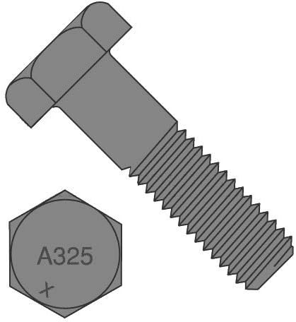 1-8 x 8 1/2 A325 Strukturális Csavar 1-es Típusú Nehéz Hex Egyszerű Kivitelben (Mennyiség: 25 db), Részben Menetes