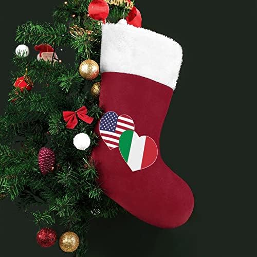 Amerikai olasz Zászló Karácsonyi Harisnya karácsonyfa Kandalló Zokni, Rövid Plüss Bilincset Dekoráció Otthon karácsonyi Parti